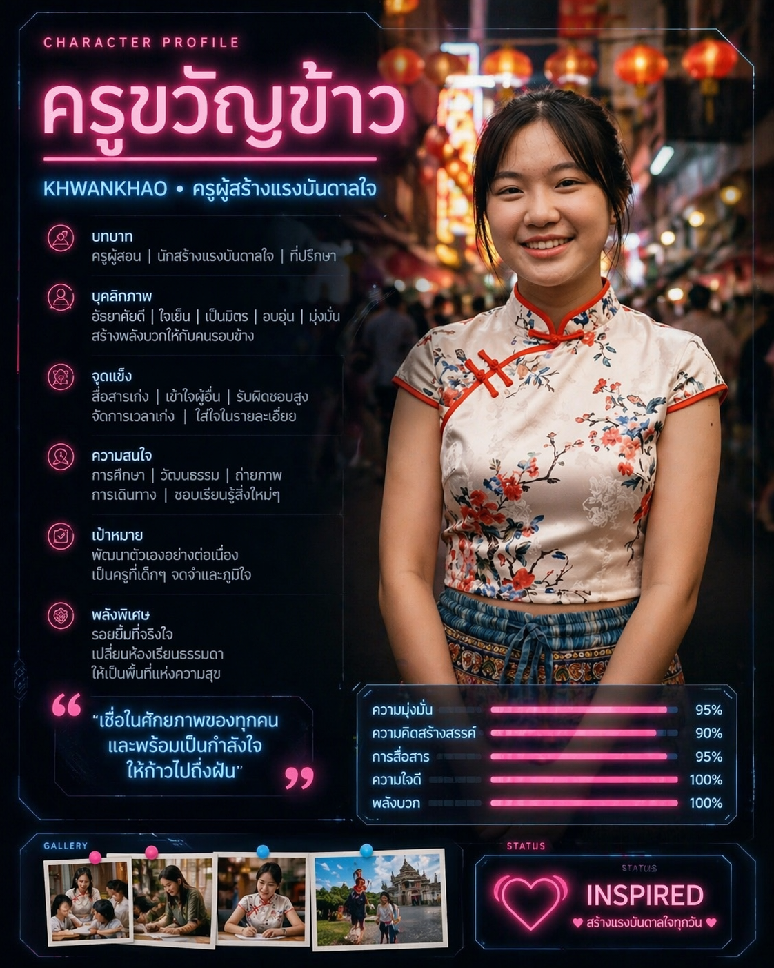 สร้างแผ่นข้อมูลตัวละครของฉัน ในสไตล์ 3 มิติ