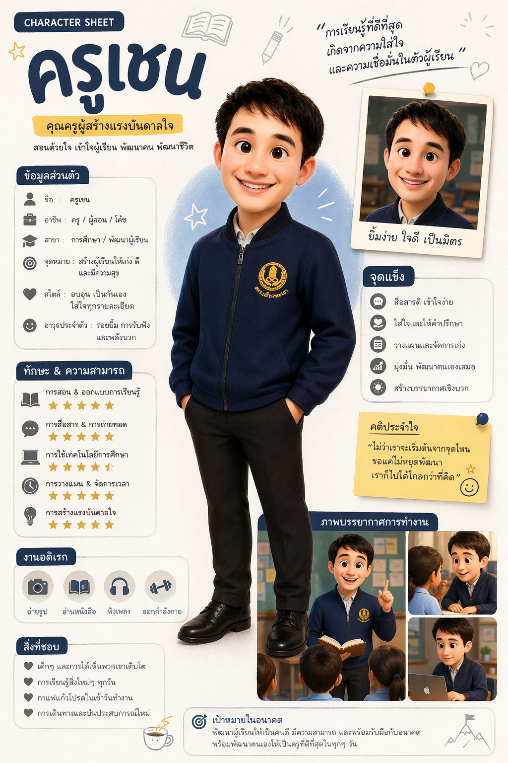 แจก Prompt : สร้างแผ่นข้อมูลตัวละคร (Character Sheet) สไตล์ Pixar Animation