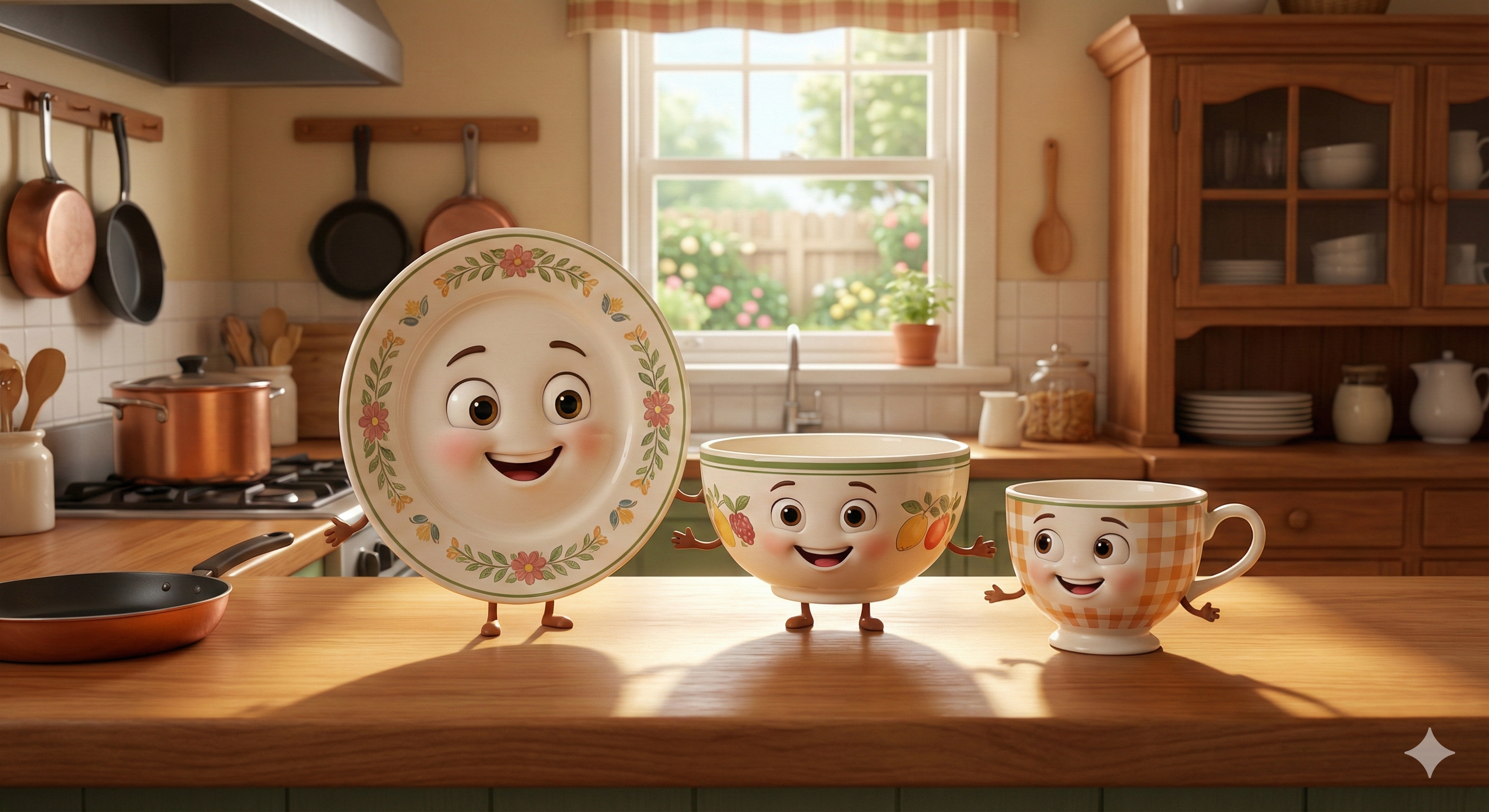แจก ตัวละครแอนิเมชั่น 3D น่ารักของ [จาน ชาม ถ้วย]