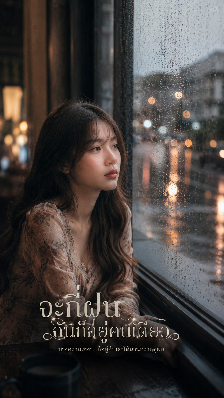 สาวสวยคาเฟ่หรูช่วงฝนตกหนัก