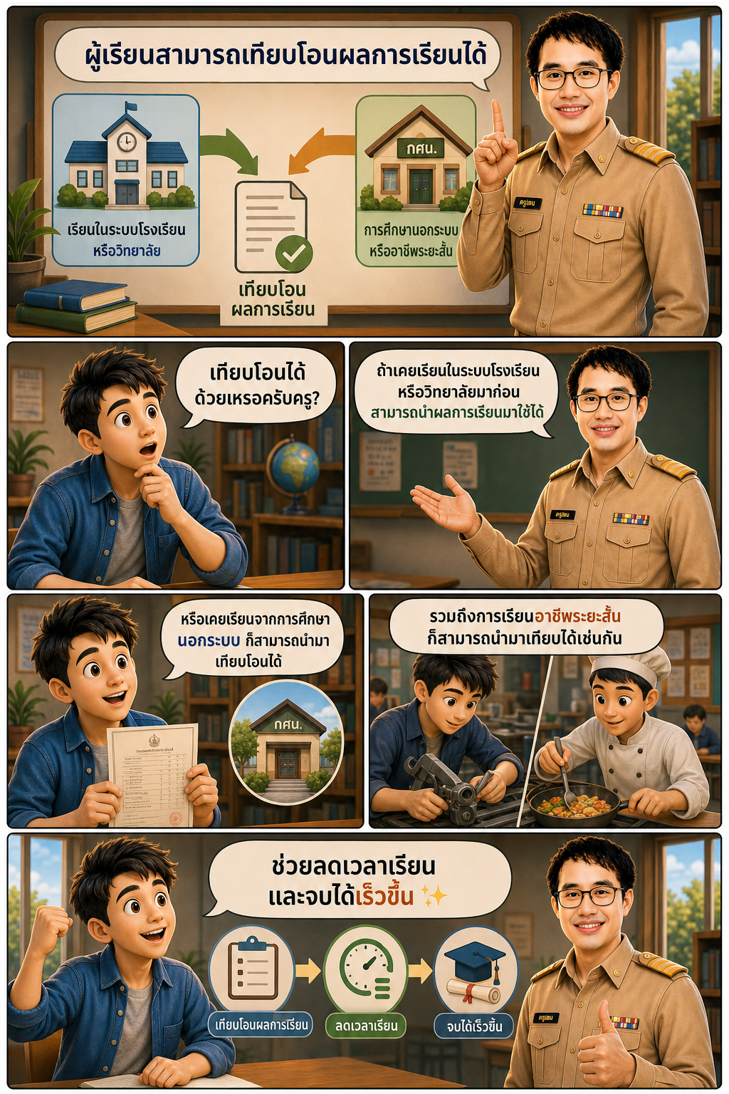 ผู้เรียนสามารถเทียบโอนผลการเรียนได้