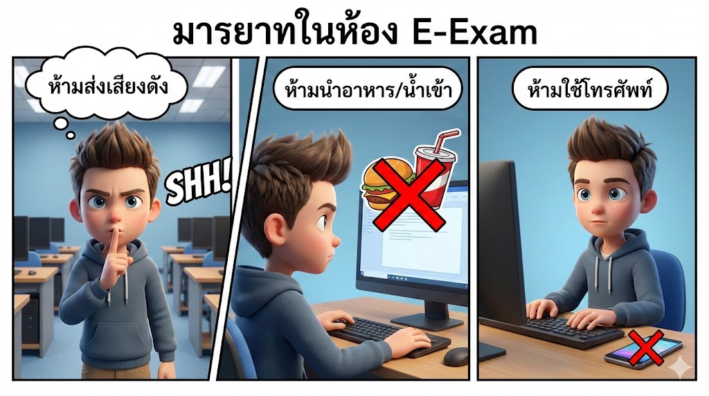 การใช้ห้องคอมพิวเตอร์ E-Exam