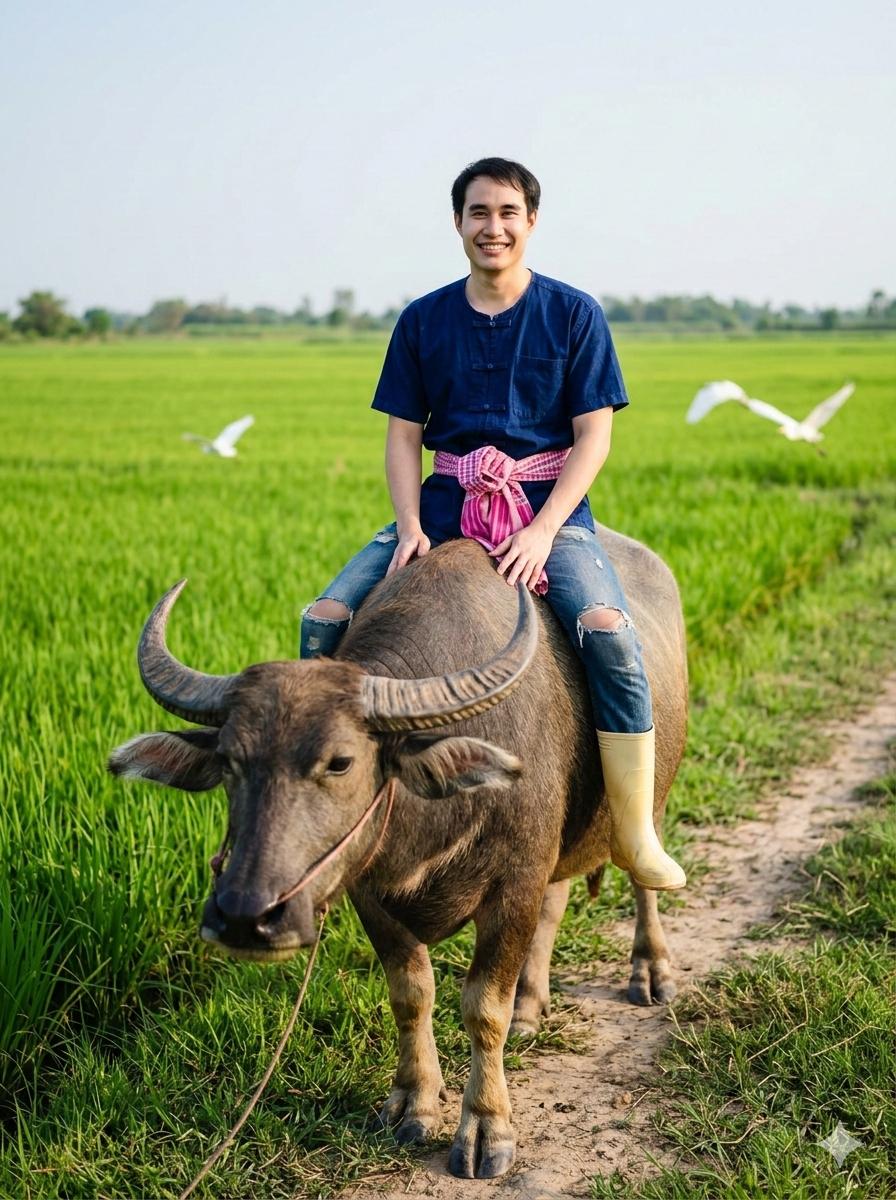 สร้างภาพชาวนา บนหลังควาย