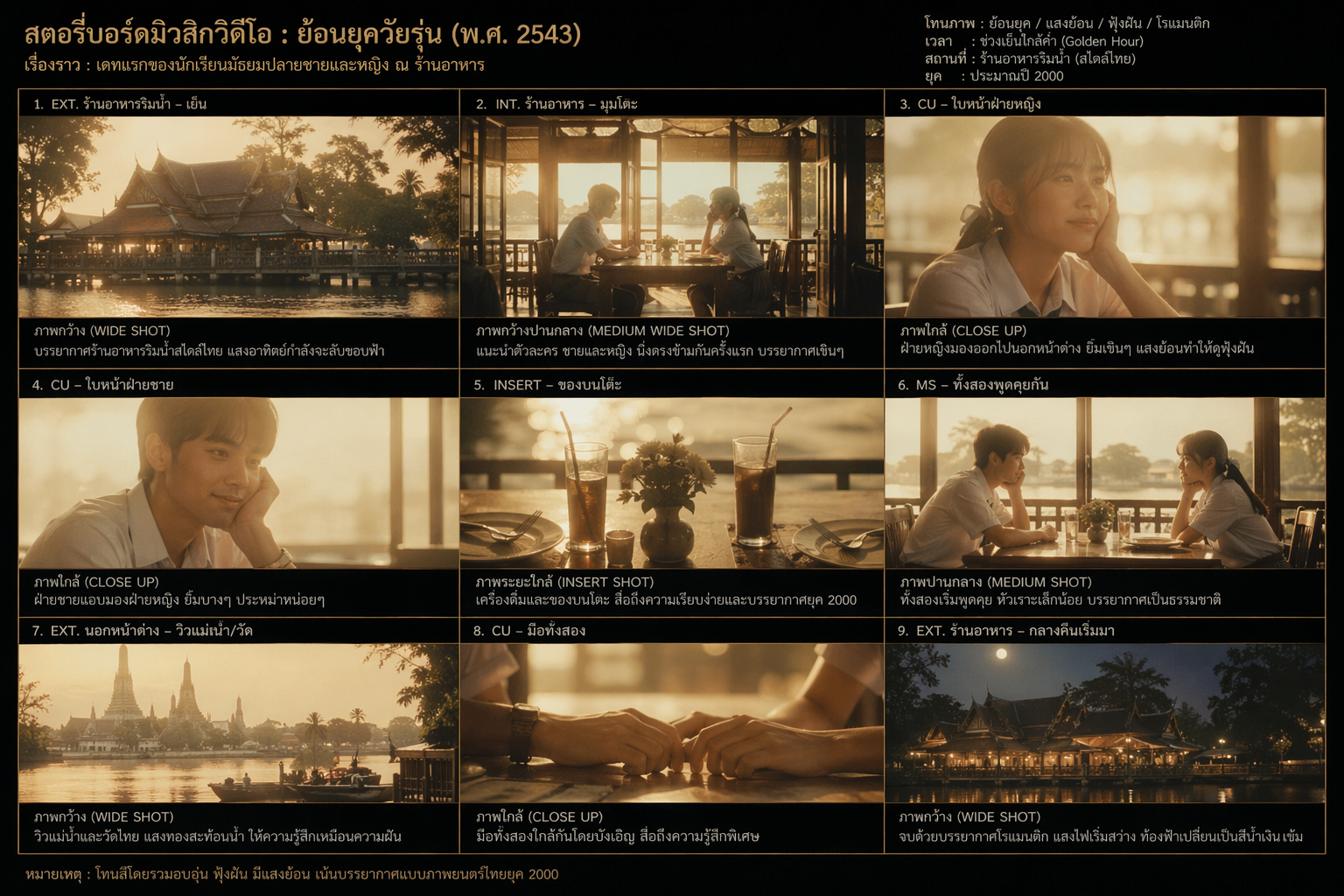 สร้างรูปภาพ Storyboard สำหรับทำมิวสิควีดีโอ