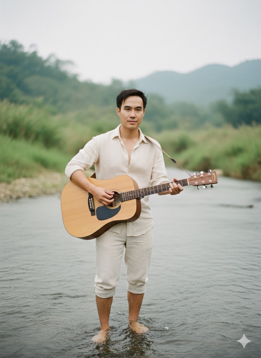 เล่นกีตาร์ริมน้ำ