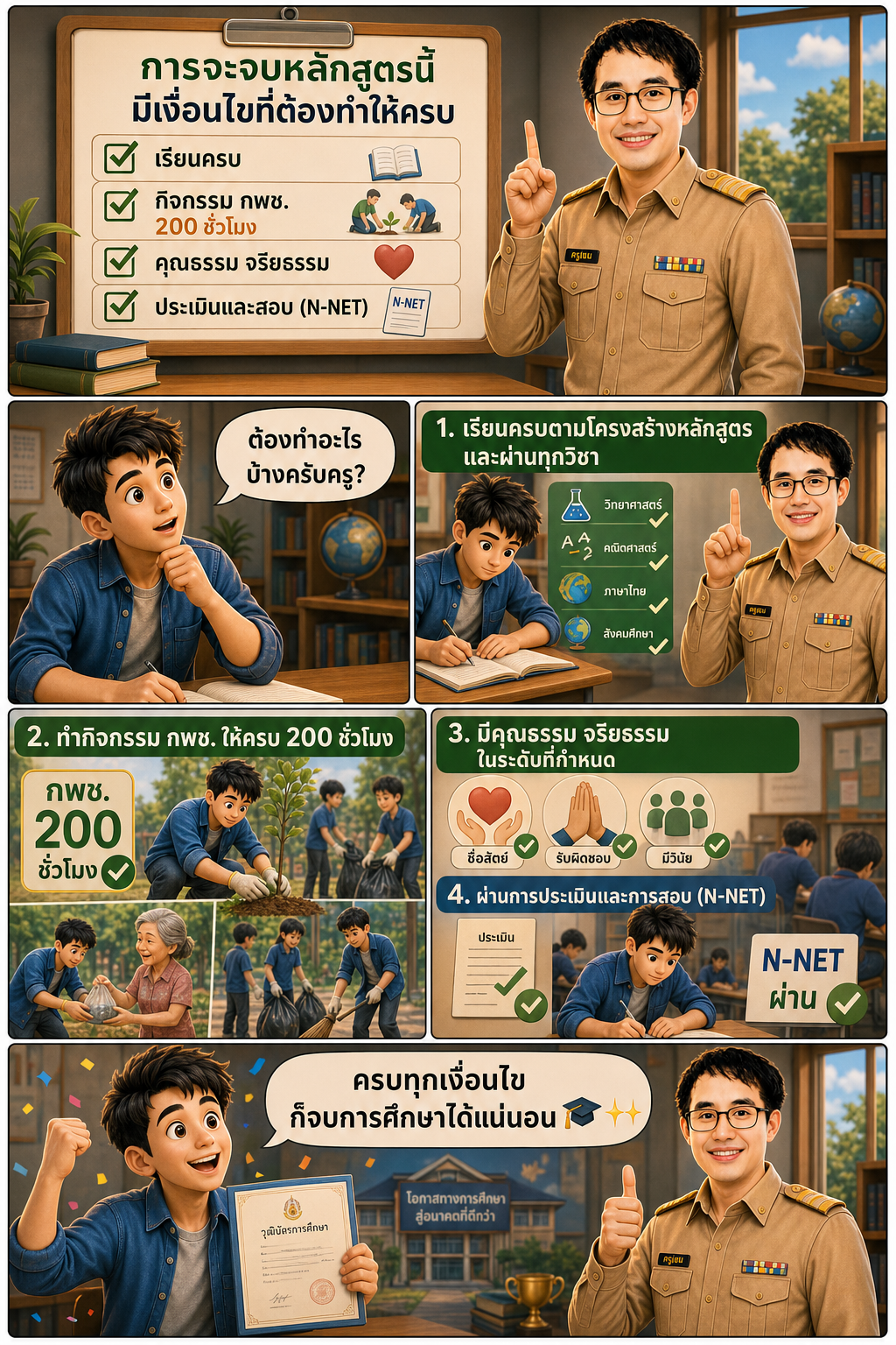 การจะจบหลักสูตรนี้ มีเงื่อนไขที่ต้องทำให้ครบ