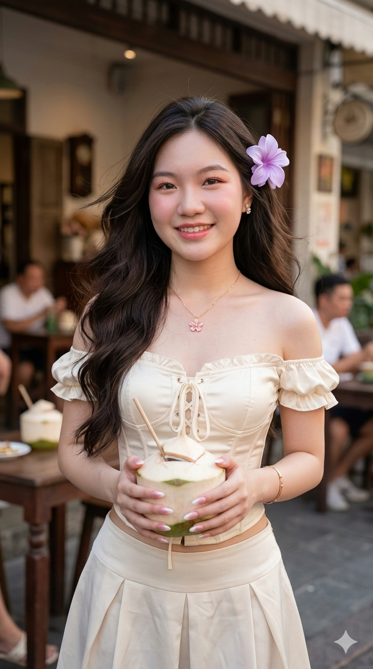 สาวหวาน ถือมะพร้าว