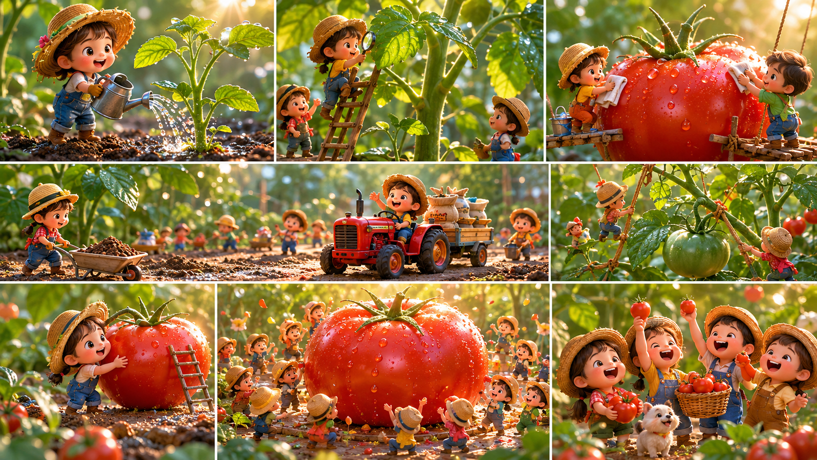 storyboard จำนวน 6 ฉาก สร้างวิดีโอแอนิเมชันสไตล์ 3D Pixar