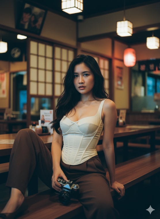 หญิงสาวสวยผมยาวสลวยธรรมชาติผมยุ่งเล็กน้อ