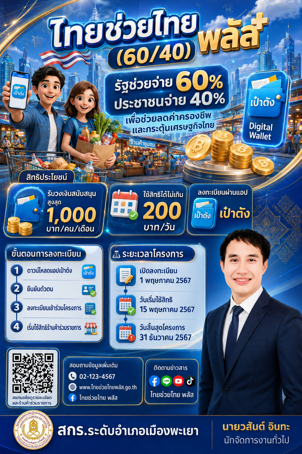 สกร. สอนใช้ไทยช่วยไทยพลัส ผ่านแอพเป๋าตัง