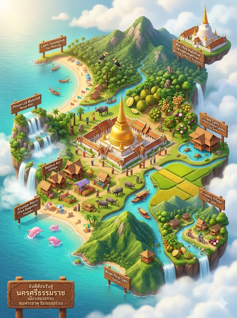 แผนที่แบบจำลอง จังหวัดนครศรีธรรมราช