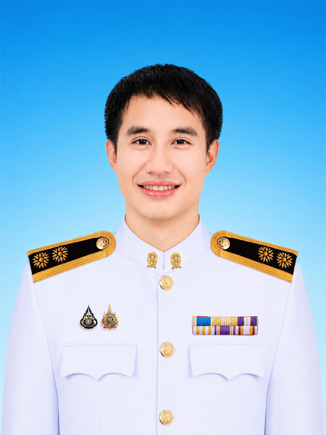 ภาพถ่ายครึ่งตัว ชุดปกติขาว (ชาย)