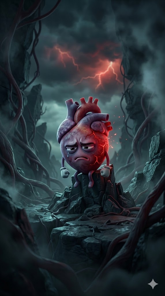 หัวใจ อารมณ์ (Tone): Angry - เกรี้ยวกราด, Sad - เศร้าหมอง