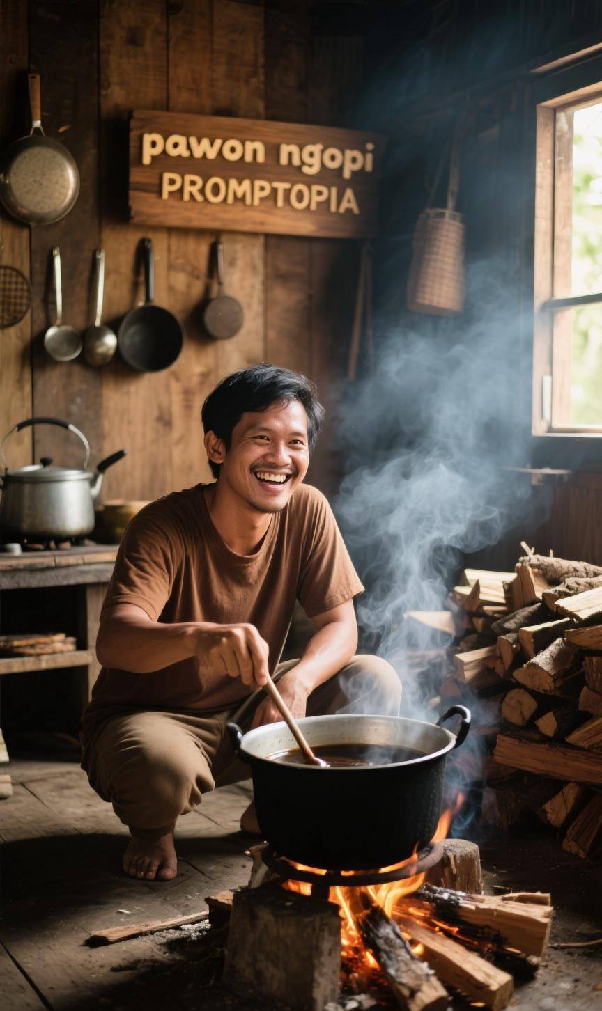 ชายชาวเอเชียที่ตื่นเต้นและยิ้มอย่างแท้จริงและดวงตาที่สดใส