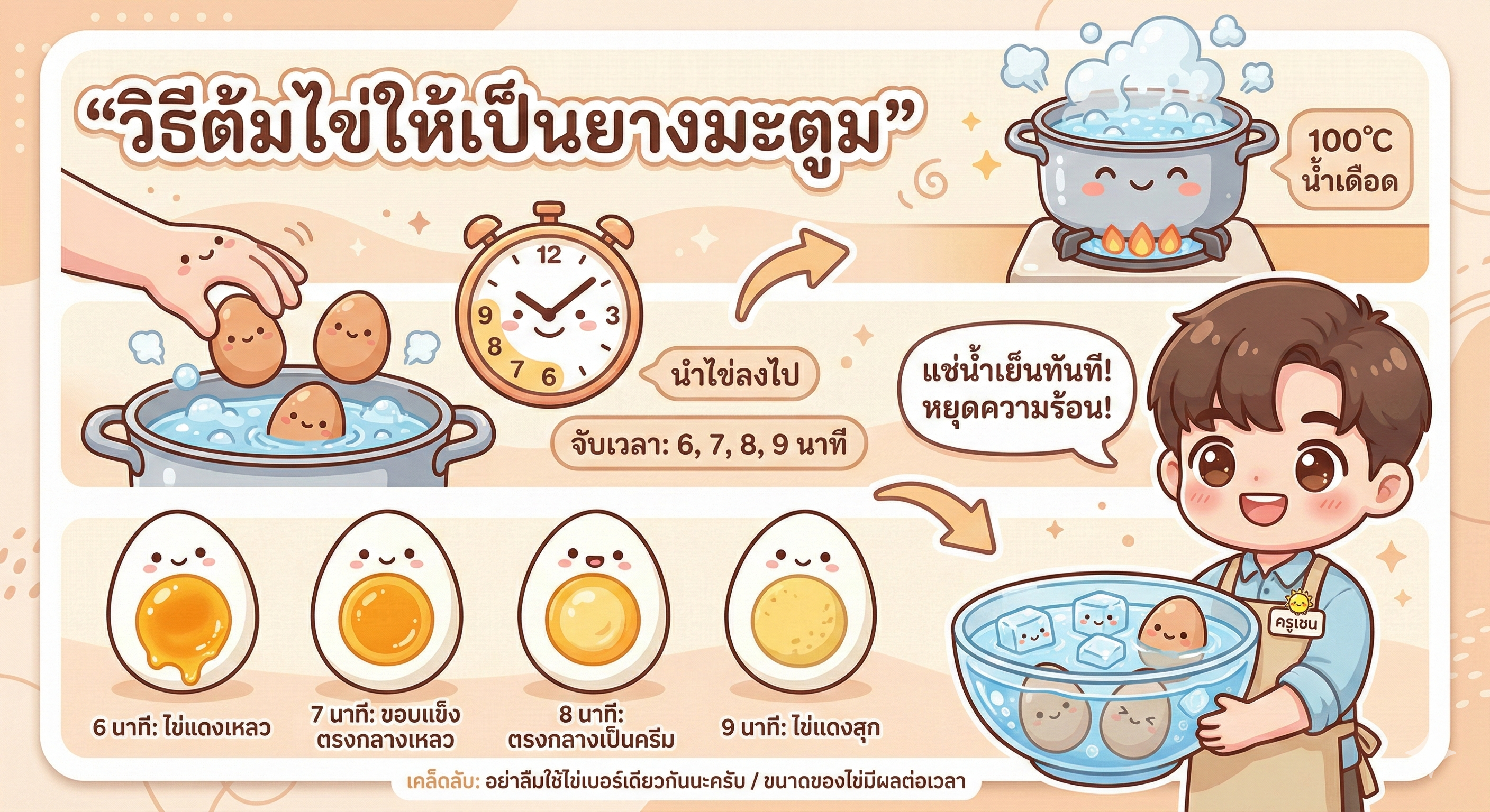 วิธีต้มไข่ให้เป็นยางมะตูม